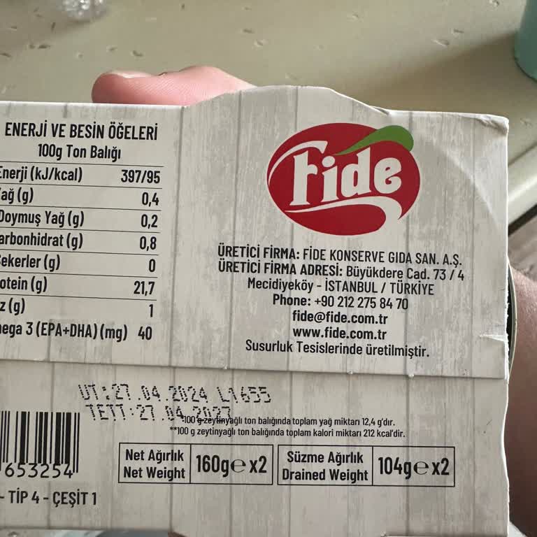 Fide Konserve Fide Light Ton Balığının Belirtilenden Az Gramajı Var!