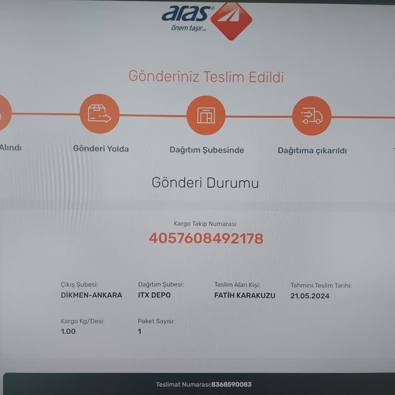 Aras Kargo Desi Belgesi Vermiyor