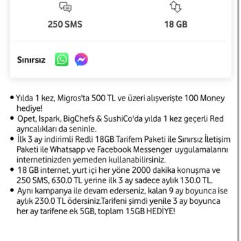 Vodafone Taahhüt Bitimi Yeni Pakete Geçiş İşlemi