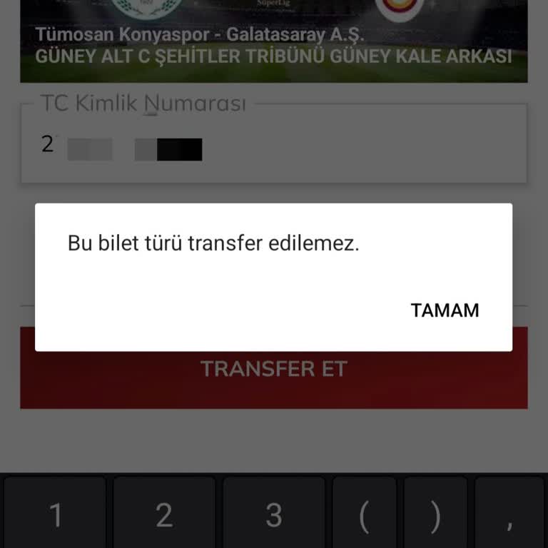 Passolig Bilet Transfer Hatası