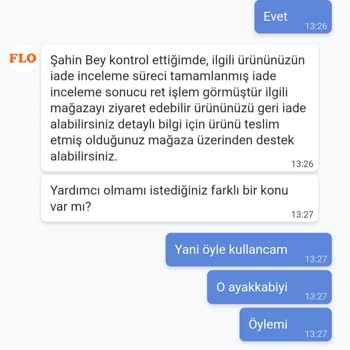 Polaris FLO Kayseri Form Mağazası Ayıplı Ürün