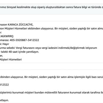 Amazon Ve Karaca Züccaciye Fatura Sorunu: Müşteri Mağduriyeti!