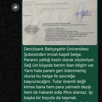 Denizbank Yanıltıcı İşlem Sonrası Mağduriyet
