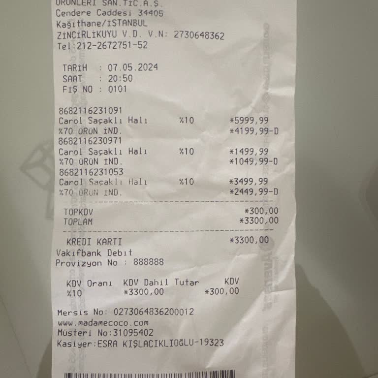 Madame Coco Personel Hatası Müşteri Mal Edilemez!