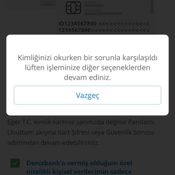 Müşteri Olunamayan Banka Denizbank.