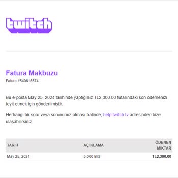Twitch Hesabım Üzerinden İznim Olmadan Bit Alınmış