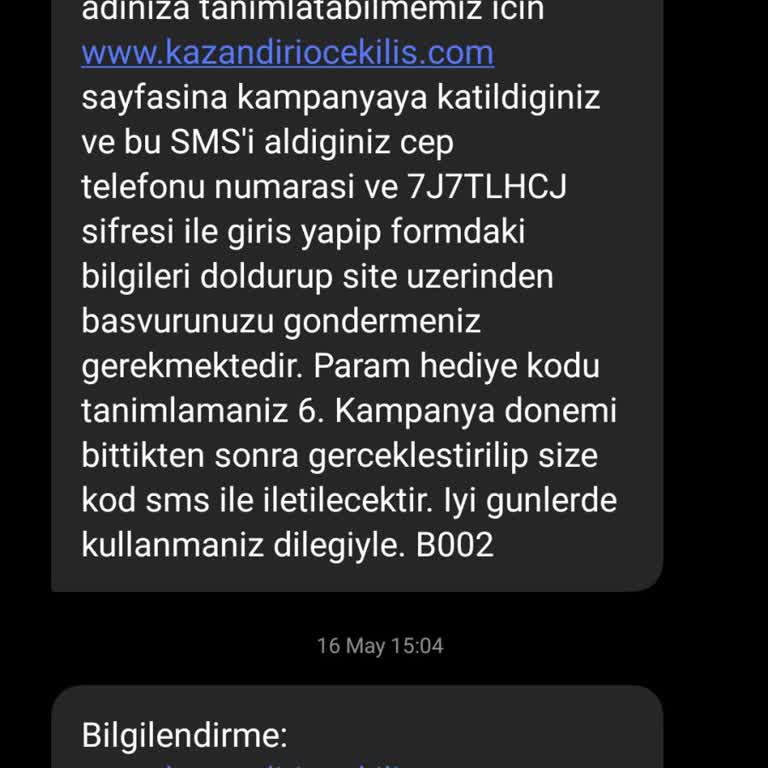 Kazandırio 500 TL Çekiliş Hakkım Gelmedi