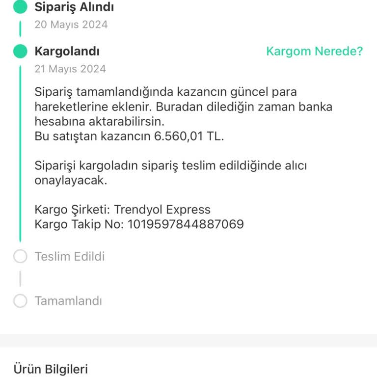 Trendyol Express Ürün Halen Alıcıya Ulaştırılamaması