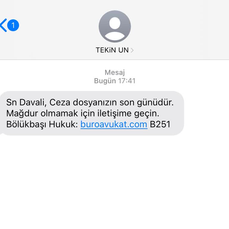 Bölükbaşı Hukuk (SMS) Büro Avukat Mesajları