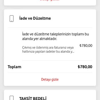 Vodafone Faturama Yansıtılan Ara Ödeme İade