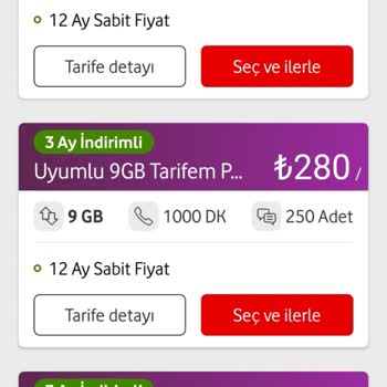 Vodafone Uyumlu 7 GB Tarifeye Peş Peşe Yapılan Zamlar