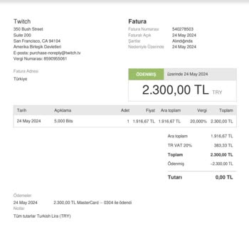 Twitch Hesabımdan İzinsiz Bit Alındı!
