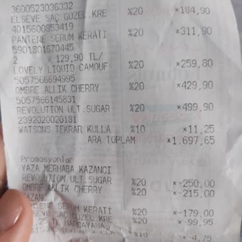 Watsons Mağaza Hatasına Rağmen İade Almamakta