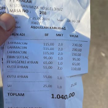 Hacıoğlu Restaurant Hacıoğlu Lahmacun Midemizi Bozdu