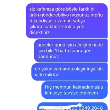 Kedi7.com Kedi7 Yanlış Ürün Gönderip İademi Yapmadılar