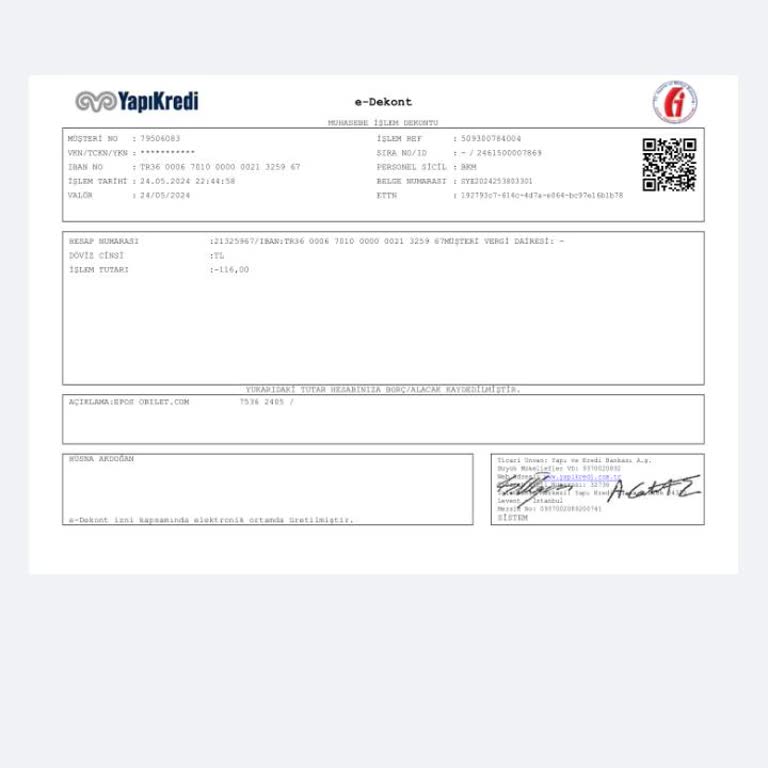 Obilet Ek Para Kesimi