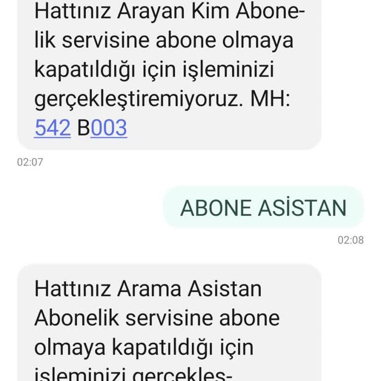 Vodafone Arayan Kim Servisi Sorunu