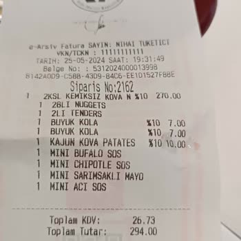 Popeyes, Söylenen Menüyü Eksik Veriyor.