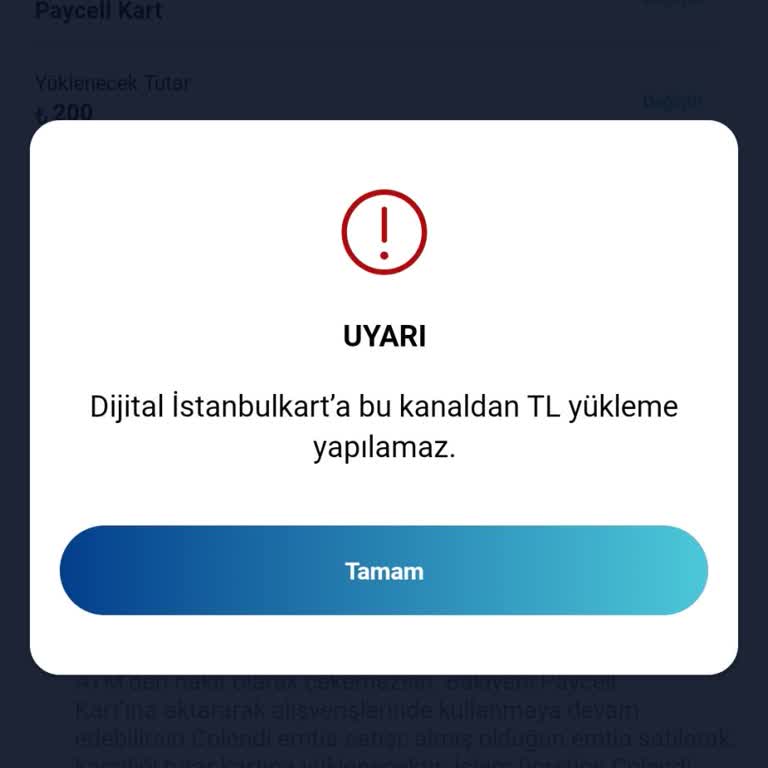 Paycell Limit Kullanım Hatası