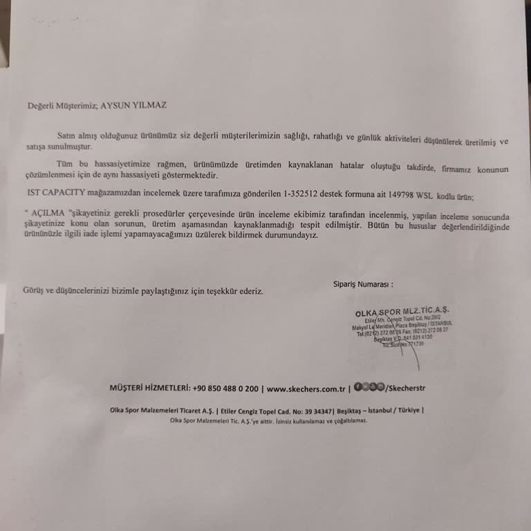 Skechers Marka Spor Ayakkabı Şikayet