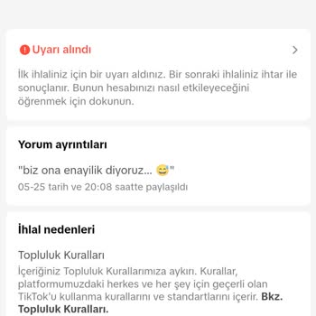 TikTok Her Normal Yorumumda Yorumlar Kaldırılıyor Uyarı Yiyorum 👎