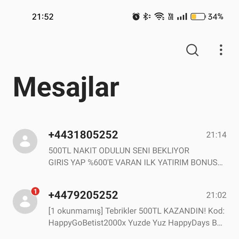 cutt.ly City. Iy Farklı Numaralardan Gelen Mesajlar