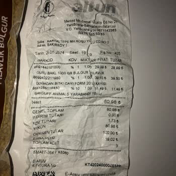 Bakırköy Altun Market Bulgur Paketinden Montuma Çamaşır Suyu Bulaştı!