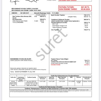Vodafone Fazla Fatura Ücreti Şikayetçiyim