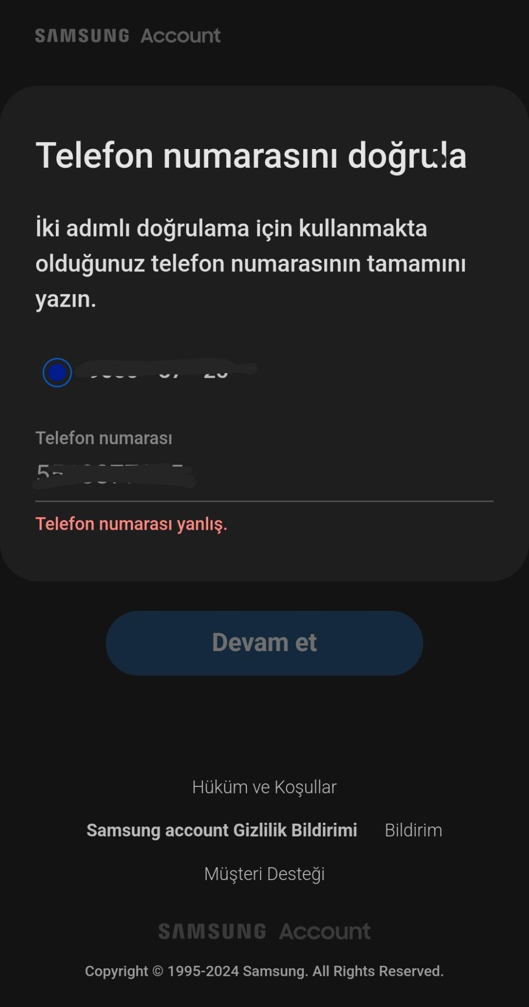 Samsung Telefon Samsung Account Şifremi Unuttum - Şikayetvar