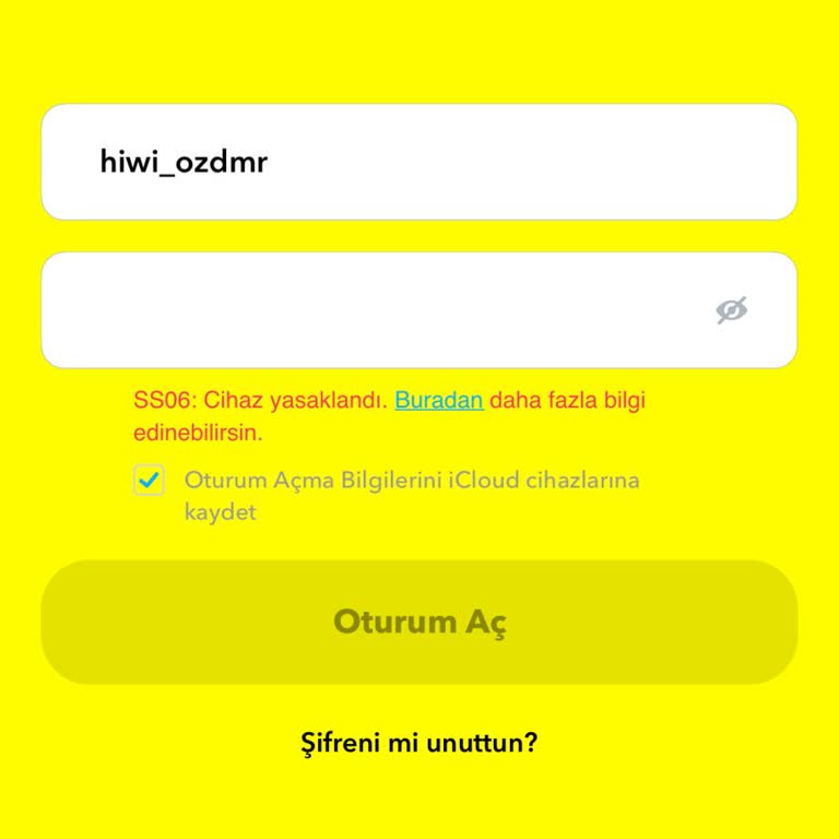 Snapchat Snap Cihaz Ban Yedim