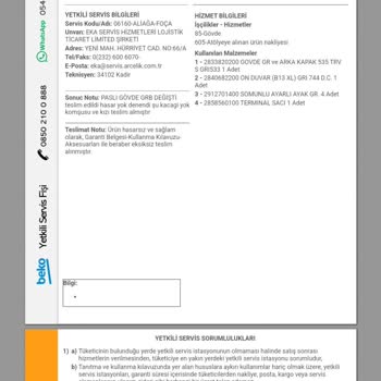 Beko Çamaşır Makinesi Pas Lekesi