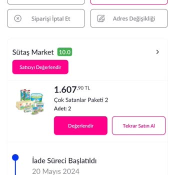 Pazarama İptal Ettiğim Gelmeyen Siparişin Para İadesini Yapmıyor