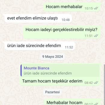 Mounte Bianca Bir Eşofman İadesi