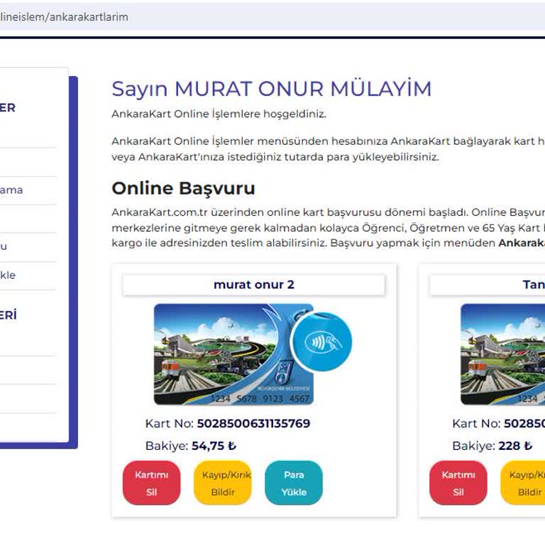 AnkaraKart'ta Yetersiz Bakiye Mesajı Vermesi