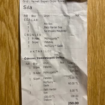 McDonald's Cebeci Şubesi Sipariş Özensizliği (Kibarca)