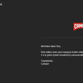 Camper Müşterinin Şikayetini Dikkate Almıyor!