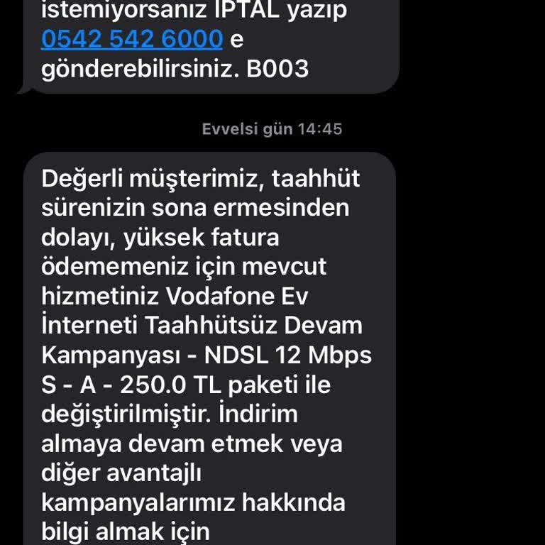Vodafone Ev İnternet Fahiş Zam