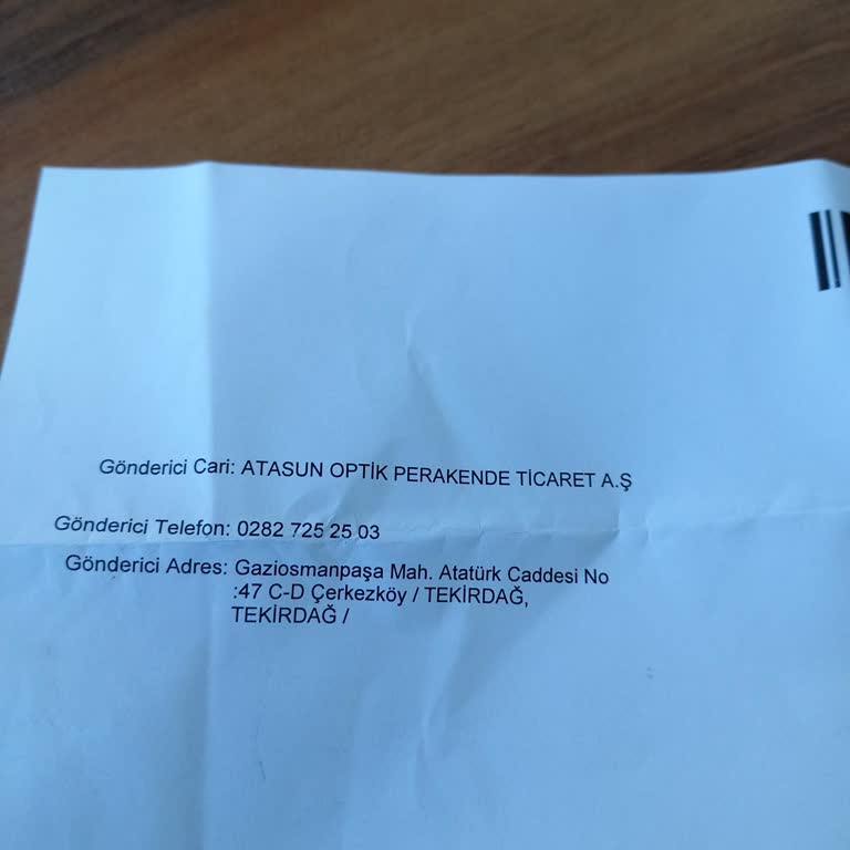 Atasun Optik Çerkezköy Şubesi Yamuk Çerçeve