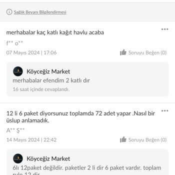 Dikkat Trendyol Köyceğiz Market Selpak Satışı Bilgileri Yanıltıyor