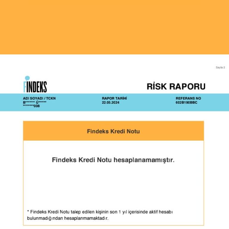 Findeks. Rapor Hatası Düzeltme...