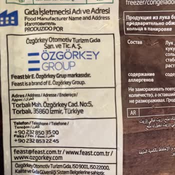 Feast Marka Soğan Halkası Parçalanmış Şekilsiz Geldi