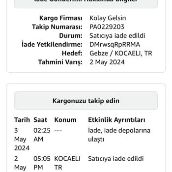 Amazon.com.tr Yasal Süreyi Geçen Para İadesi