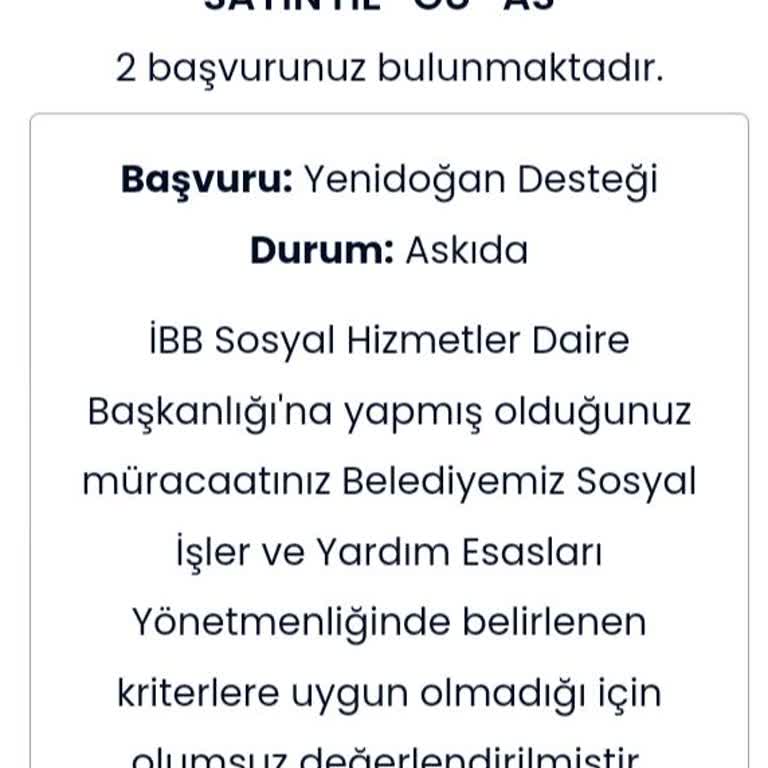 İBB - İstanbul Büyükşehir Belediyesi Yenidoğan Destek Paketi Başvurusu Hakkında