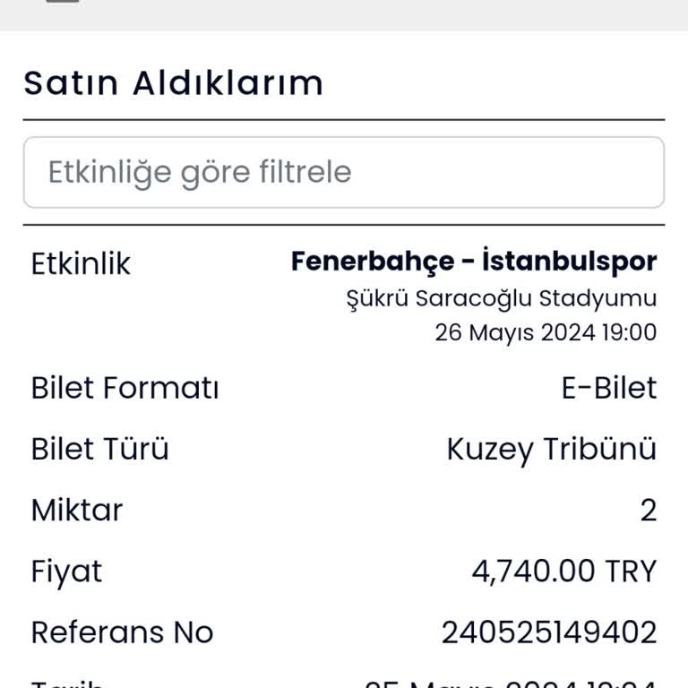 Banabilet'ten Gelmeyen Bilet
