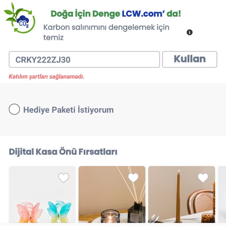 LCW Firsat Çarkı İndirimi Kullandırmıyor.