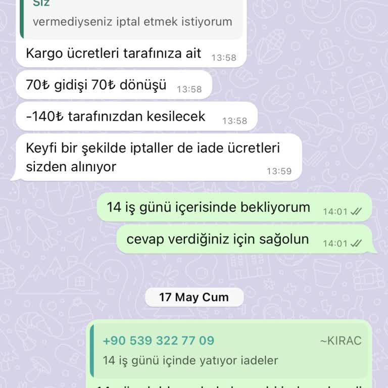 KIRAC (kiraconline.co) Para İadesi Yapılmıyor