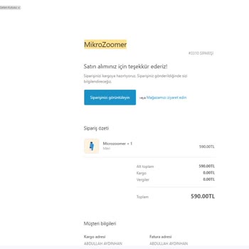 Mikrozoomer. Store Aldığım Ürünü 72 Gündür Yollamadı.