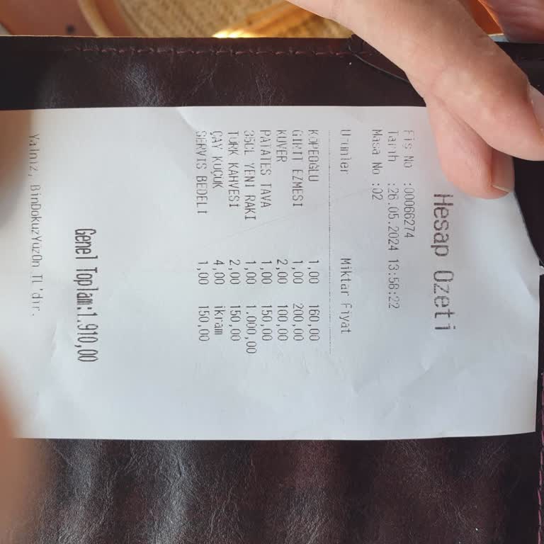 Eskibağ Teras Restaurant Kuver Ve Servis Ücreti