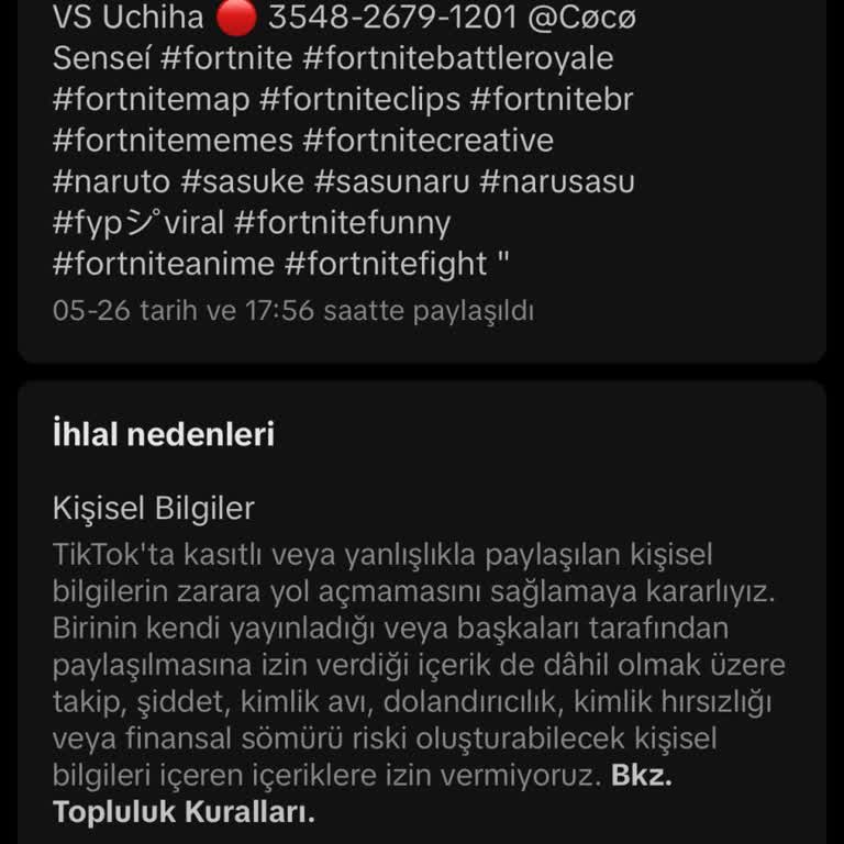 TikTok Haksız Yere İhtar