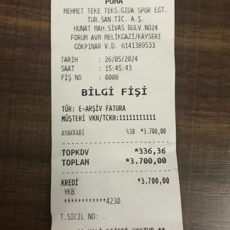 Kayseri Forum Puma Mağazası Gün İçinde İade Kabul Edilmemesi